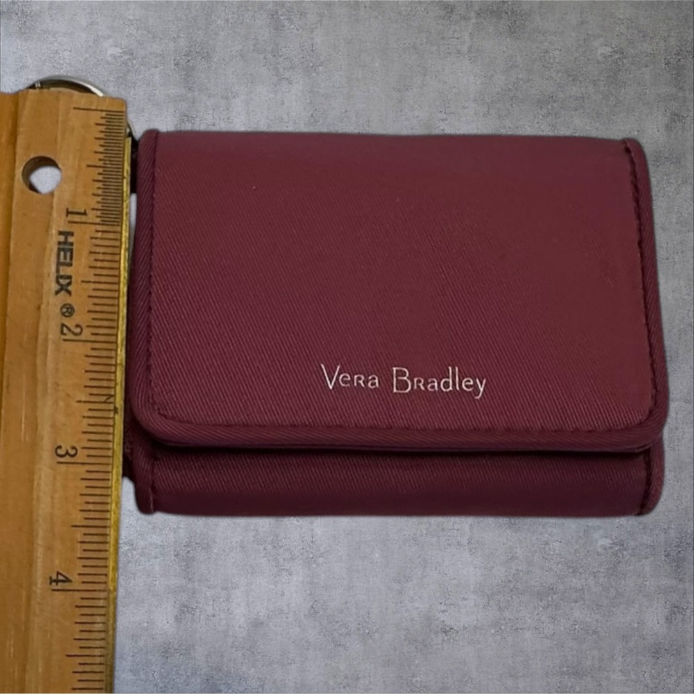 Vera Bradley Performance Twill ID Case Wallet Women Small Burgundy - Picture 4 of 10